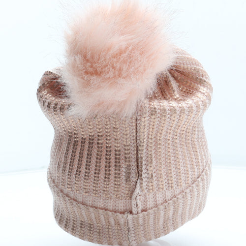 River Island Girls Pink Acrylic Bobble Hat Size S - Size 5-12 Years