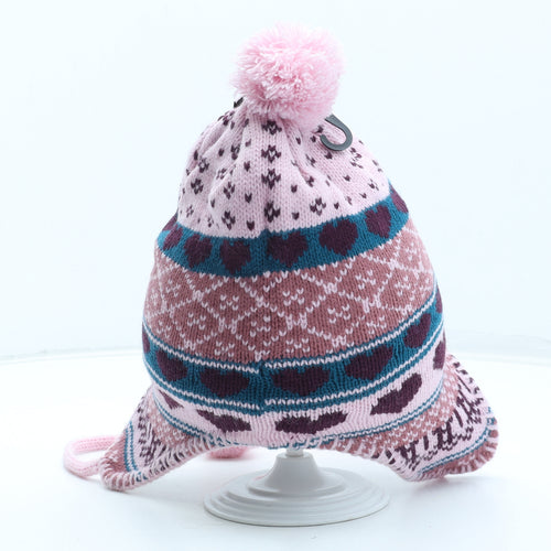 RJM Accessories Girls Multicoloured Fair Isle Acrylic Winter Hat Size S - Size 3-6 Years