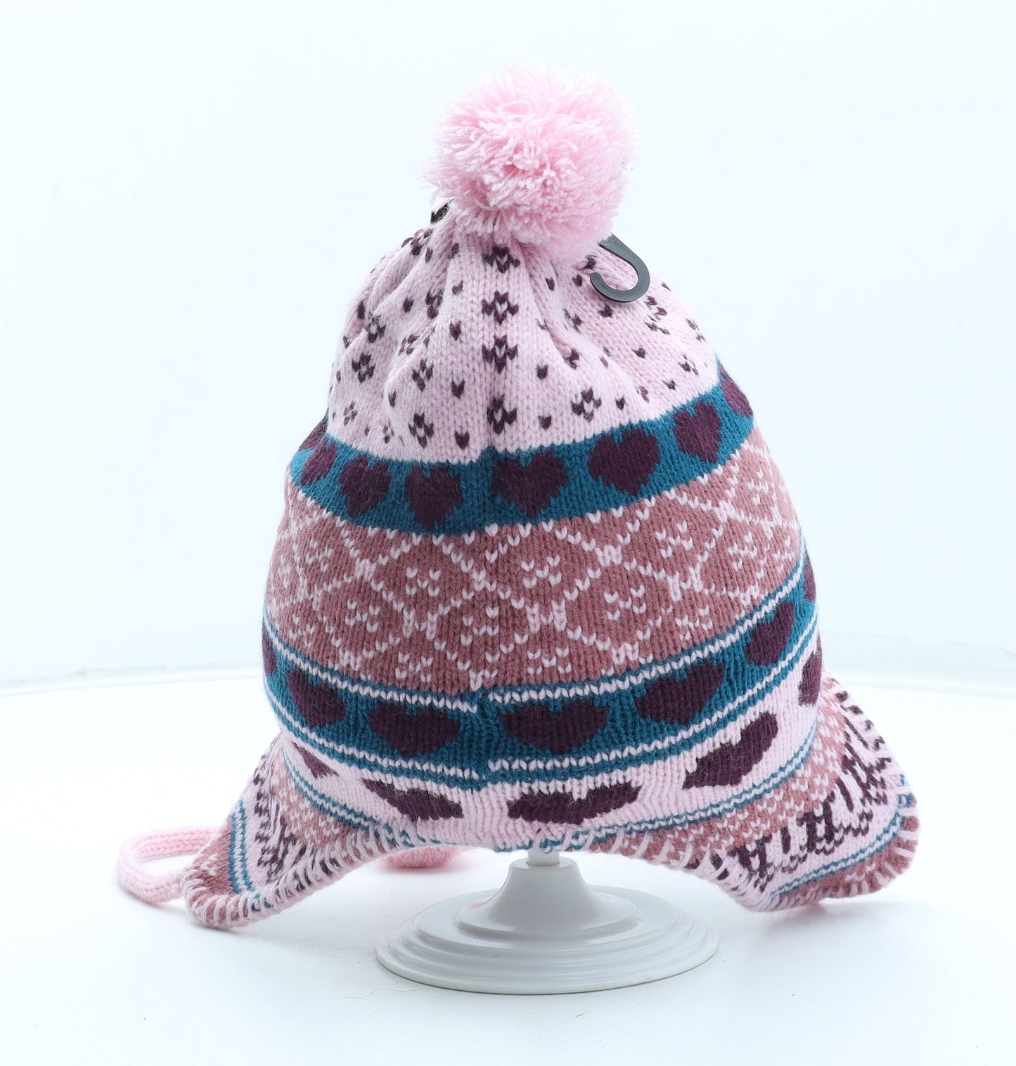 RJM Accessories Girls Multicoloured Fair Isle Acrylic Winter Hat Size S - Size 3-6 Years