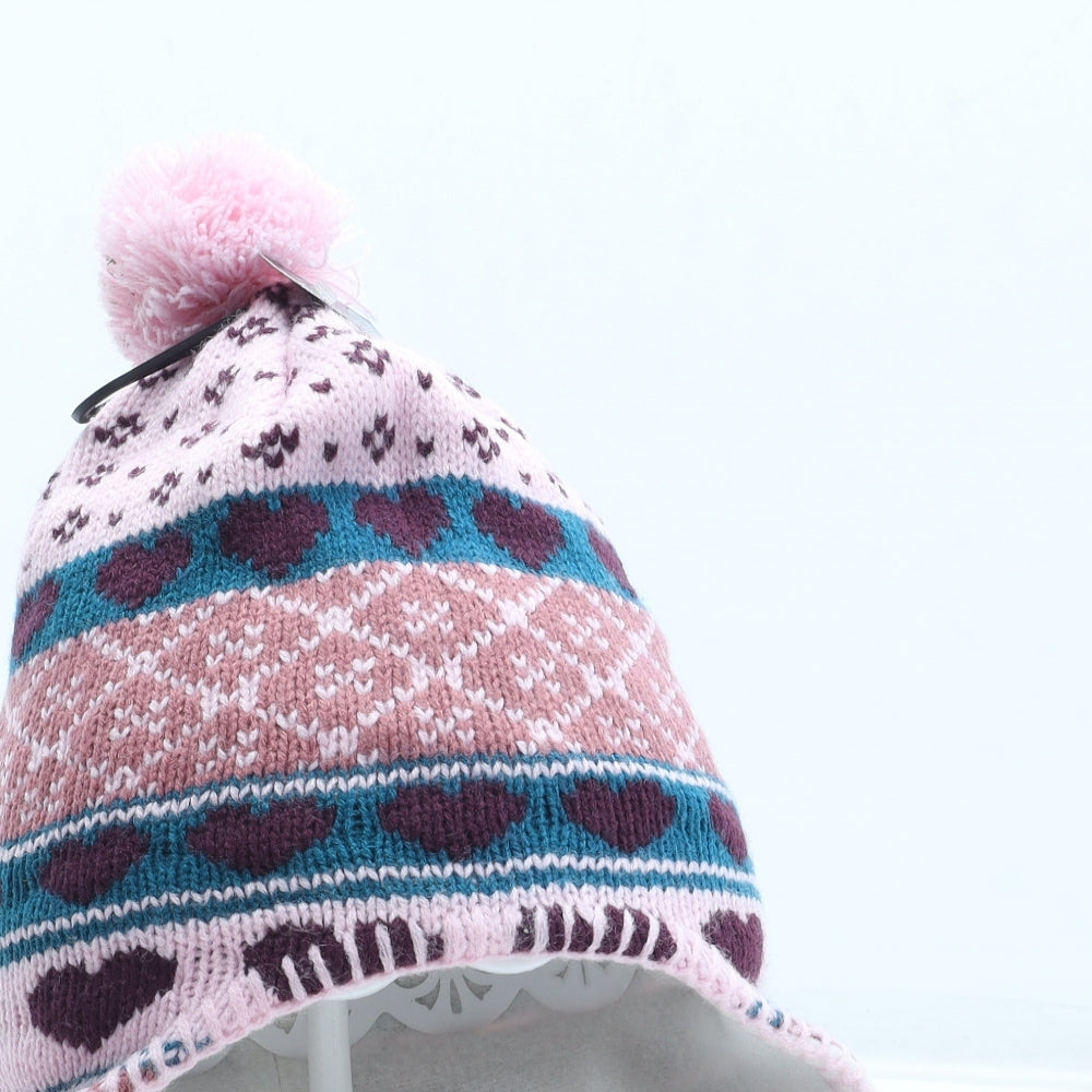 RJM Accessories Girls Multicoloured Fair Isle Acrylic Winter Hat Size S - Size 3-6 Years
