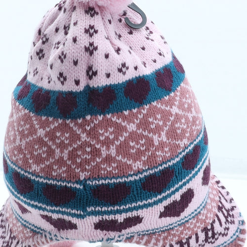 RJM Accessories Girls Multicoloured Fair Isle Acrylic Winter Hat Size S - Size 3-6 Years