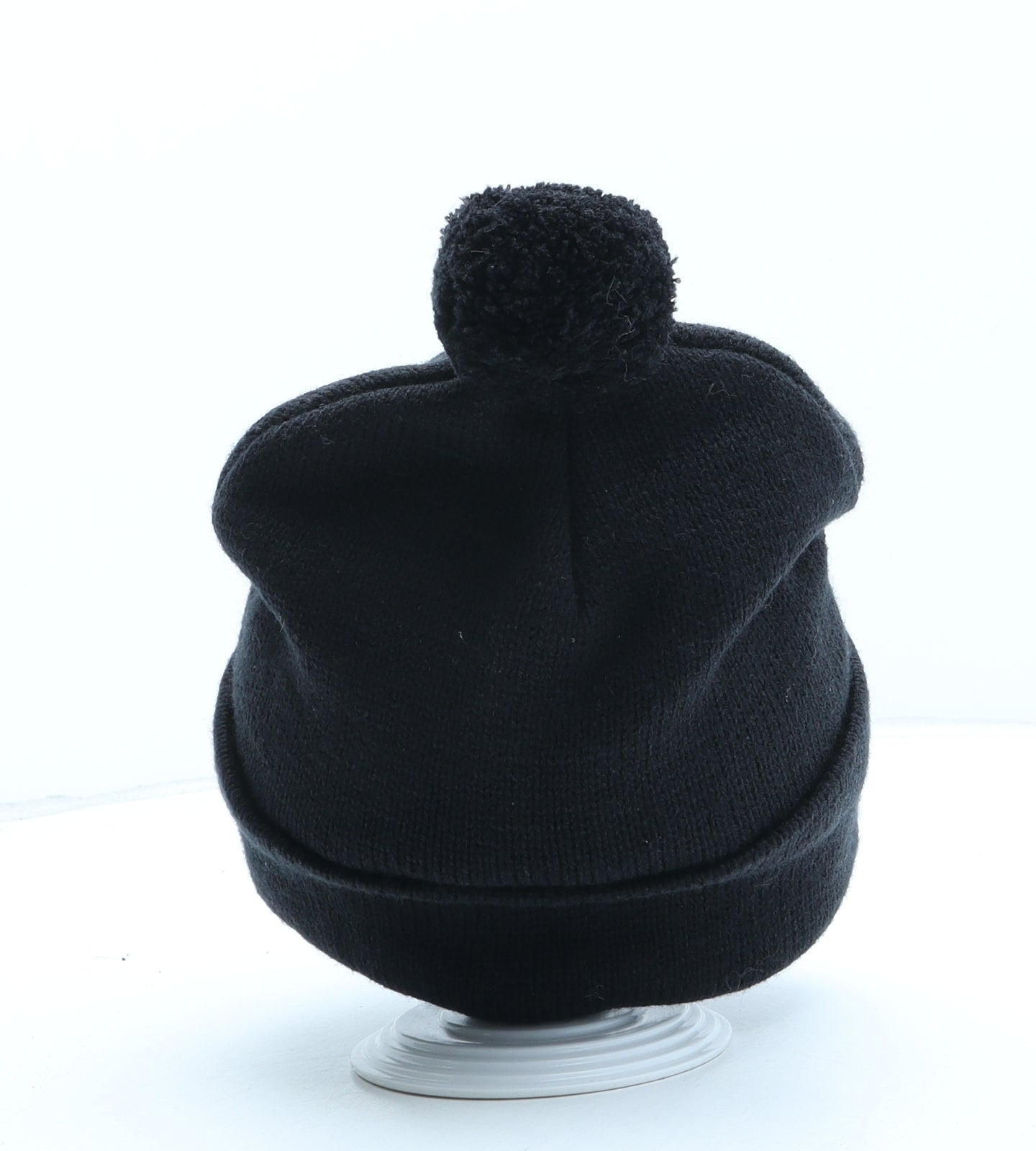 Pringle Mens Black Acrylic Beanie One Size - Pom Pom Detail
