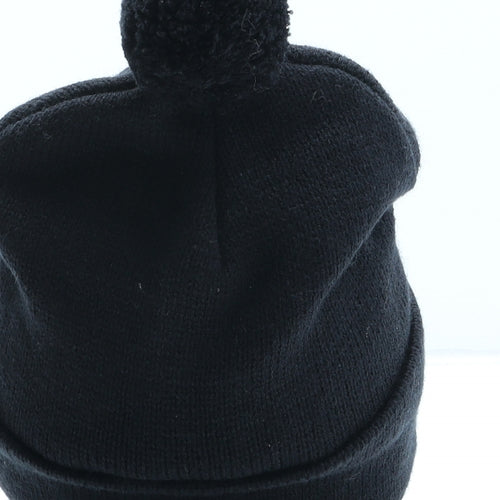 Pringle Mens Black Acrylic Beanie One Size - Pom Pom Detail