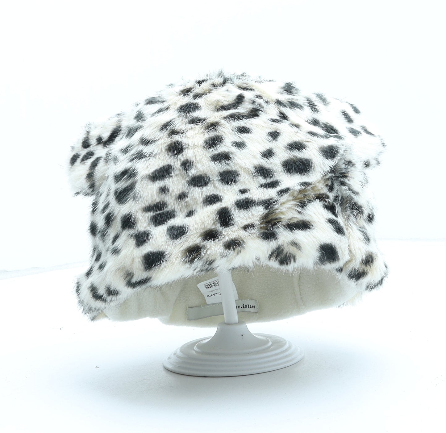 River Island Womens Beige Animal Print Acrylic Cossack One Size - Leopard Pattern