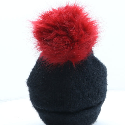 F&F Womens Blue Gingham Nylon Bobble Hat One Size - Christmas Gingle Bells