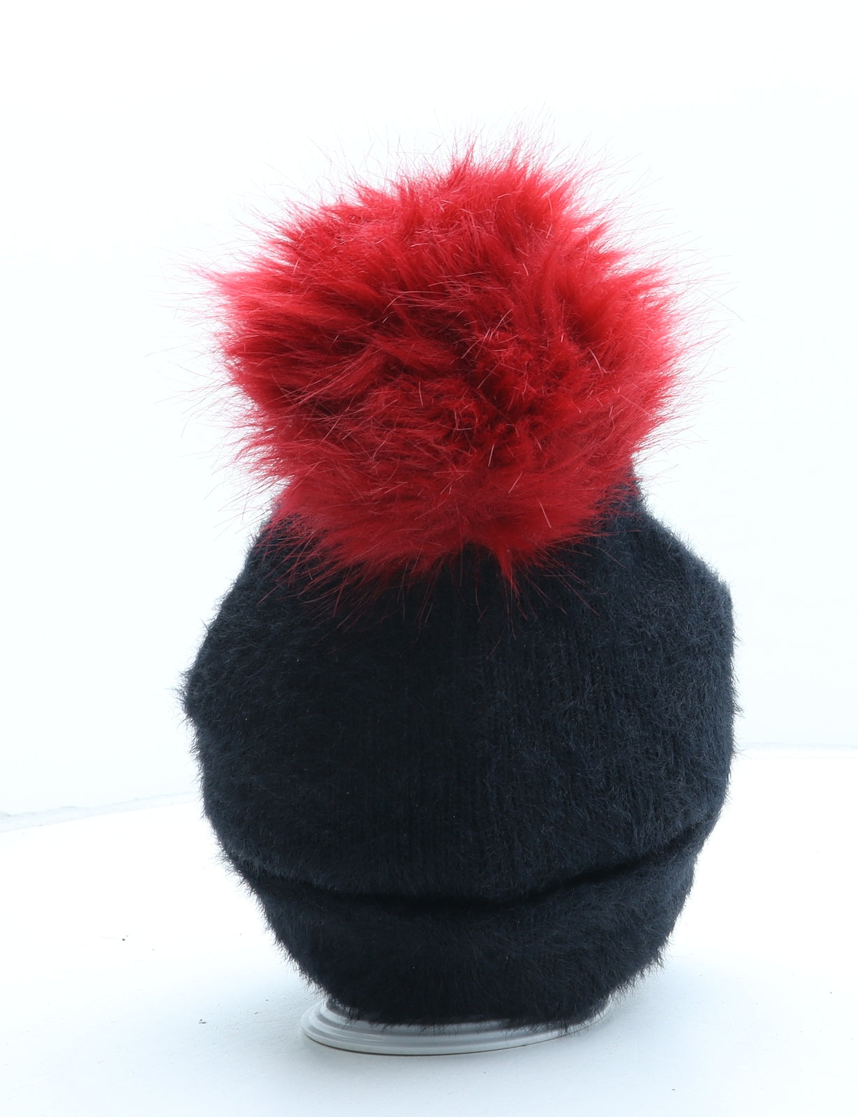 F&F Womens Blue Gingham Nylon Bobble Hat One Size - Christmas Gingle Bells