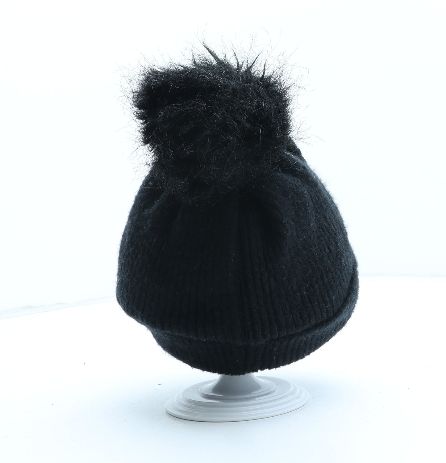 George Womens Black Acrylic Winter Hat One Size