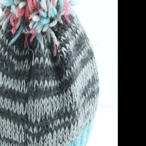 NEXT Girls Multicoloured Geometric Acrylic Bobble Hat One Size - Penguin UK Size 3-4 Years