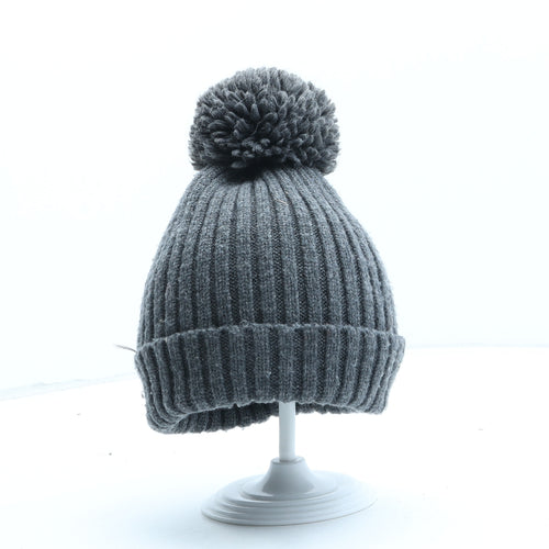 Marks and Spencer Girls Grey Viscose Bobble Hat One Size - Size 3-6 Years