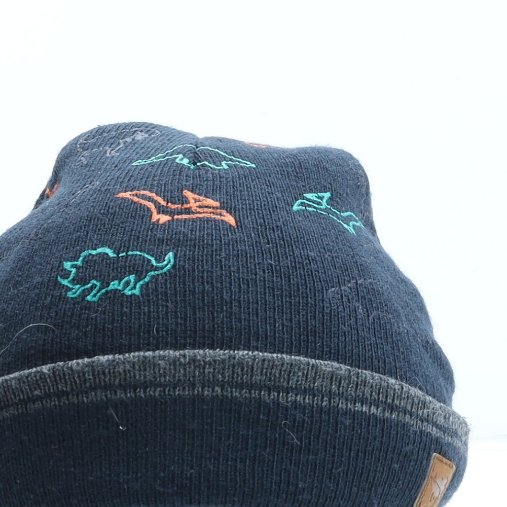 F&F Boys Blue Geometric Acrylic Beanie One Size - Dinosaur