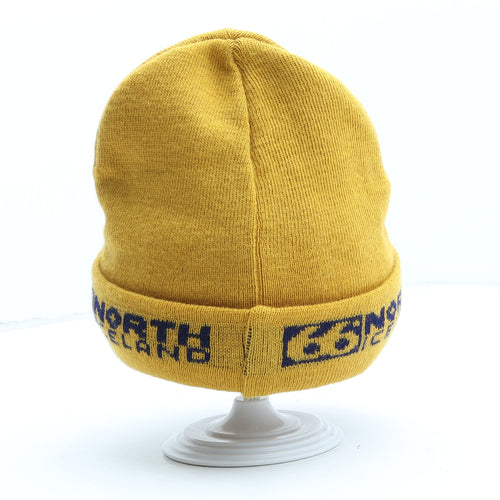 66 North Iceland Womens Yellow Acrylic Beanie One Size