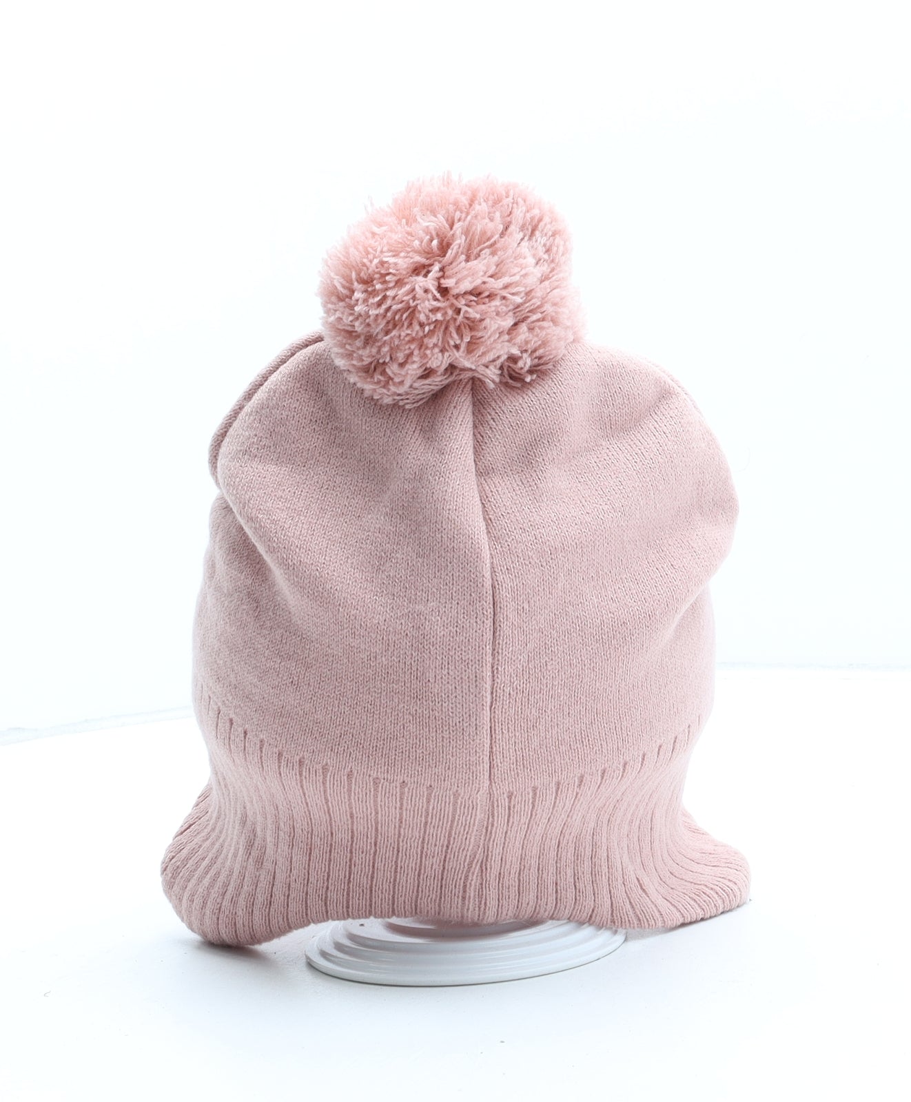 H&M Girls Pink Acrylic Bobble Hat One Size - UK Size 4-8 Years