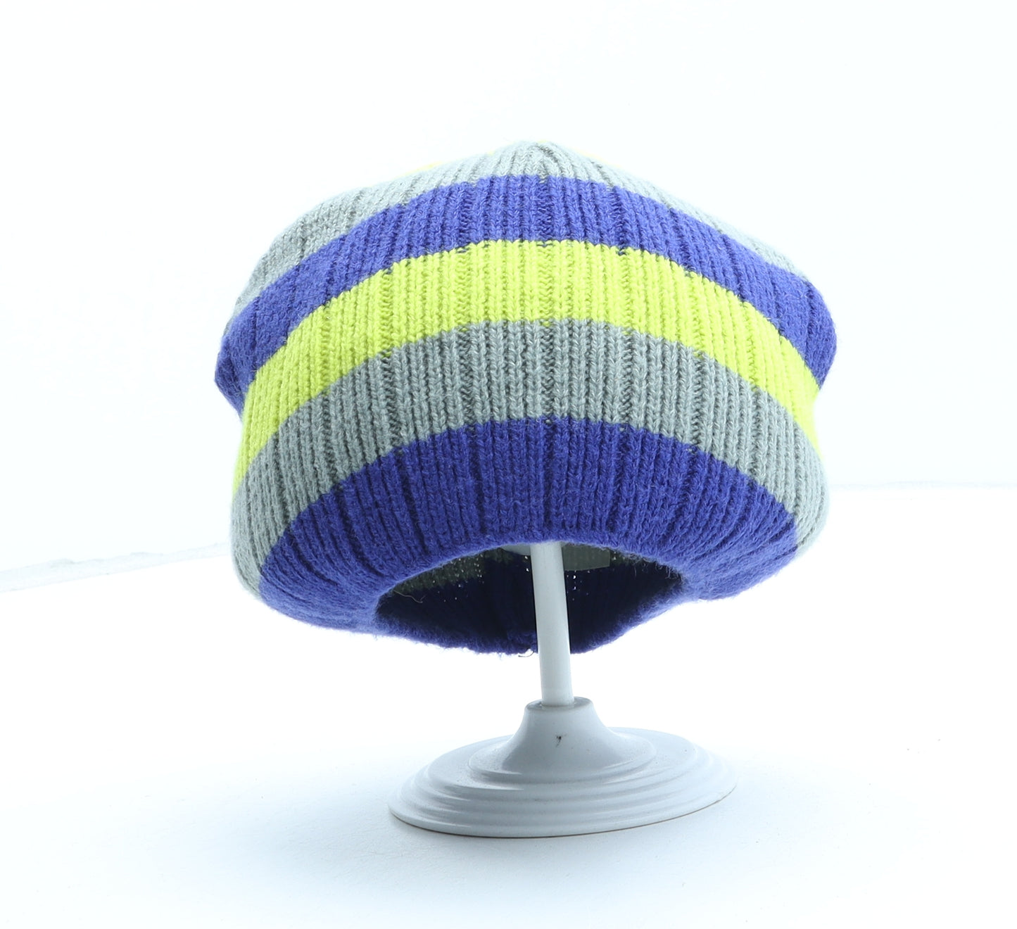 PEP&CO Mens Multicoloured Striped Acrylic Beanie One Size