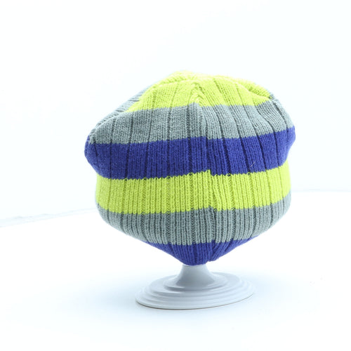 PEP&CO Mens Multicoloured Striped Acrylic Beanie One Size