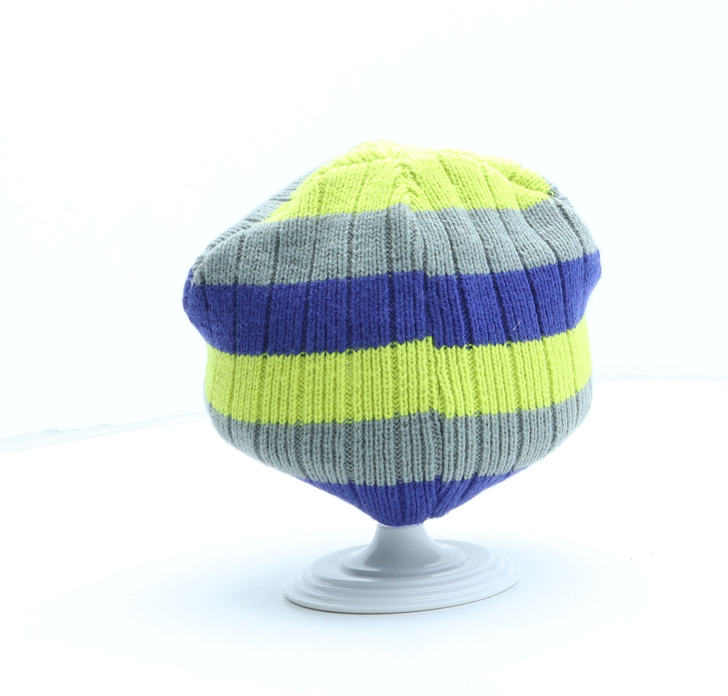 PEP&CO Mens Multicoloured Striped Acrylic Beanie One Size