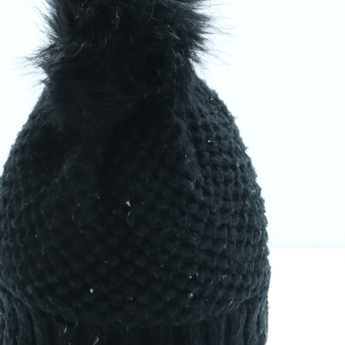 George Womens Black Acrylic Winter Hat One Size