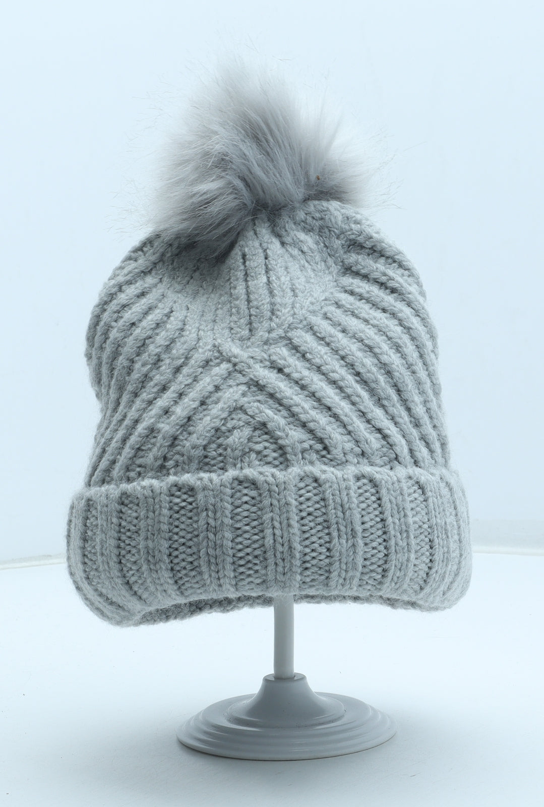 Marks and Spencer Womens Grey Acrylic Bobble Hat One Size