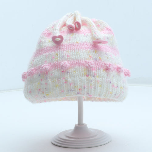 Preworn Girls Multicoloured Geometric Acrylic Beanie Size S