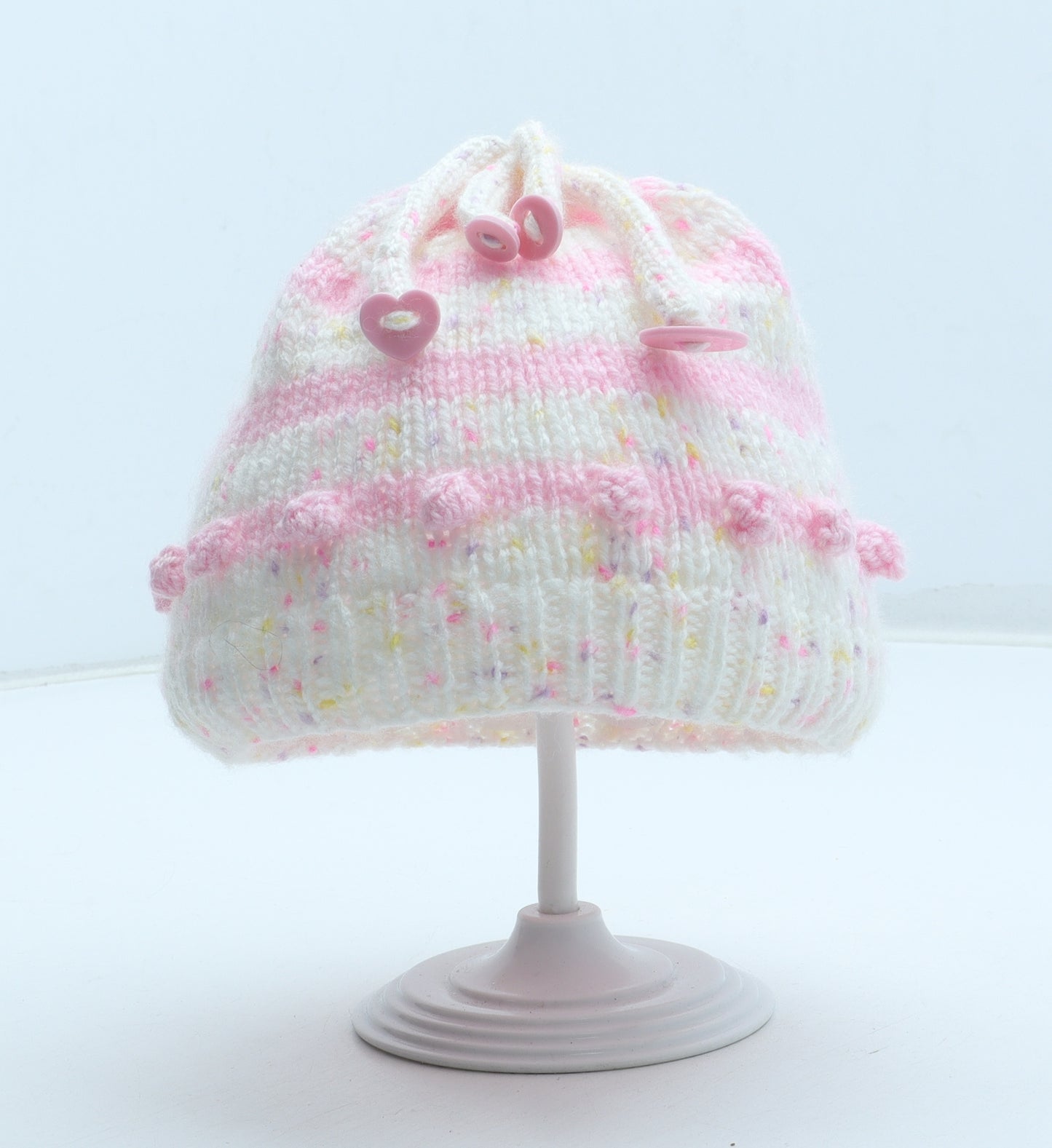 Preworn Girls Multicoloured Geometric Acrylic Beanie Size S