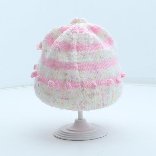 Preworn Girls Multicoloured Geometric Acrylic Beanie Size S