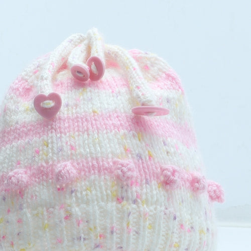 Preworn Girls Multicoloured Geometric Acrylic Beanie Size S