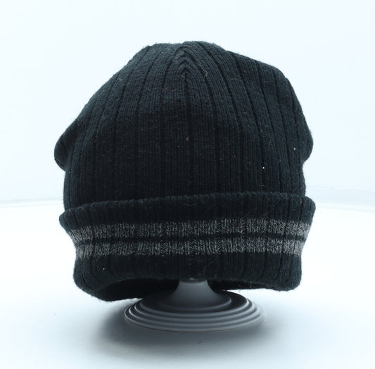 George Mens Black Acrylic Beanie One Size