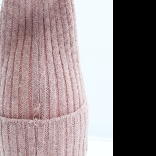 Primark Girls Pink Acrylic Bobble Hat One Size
