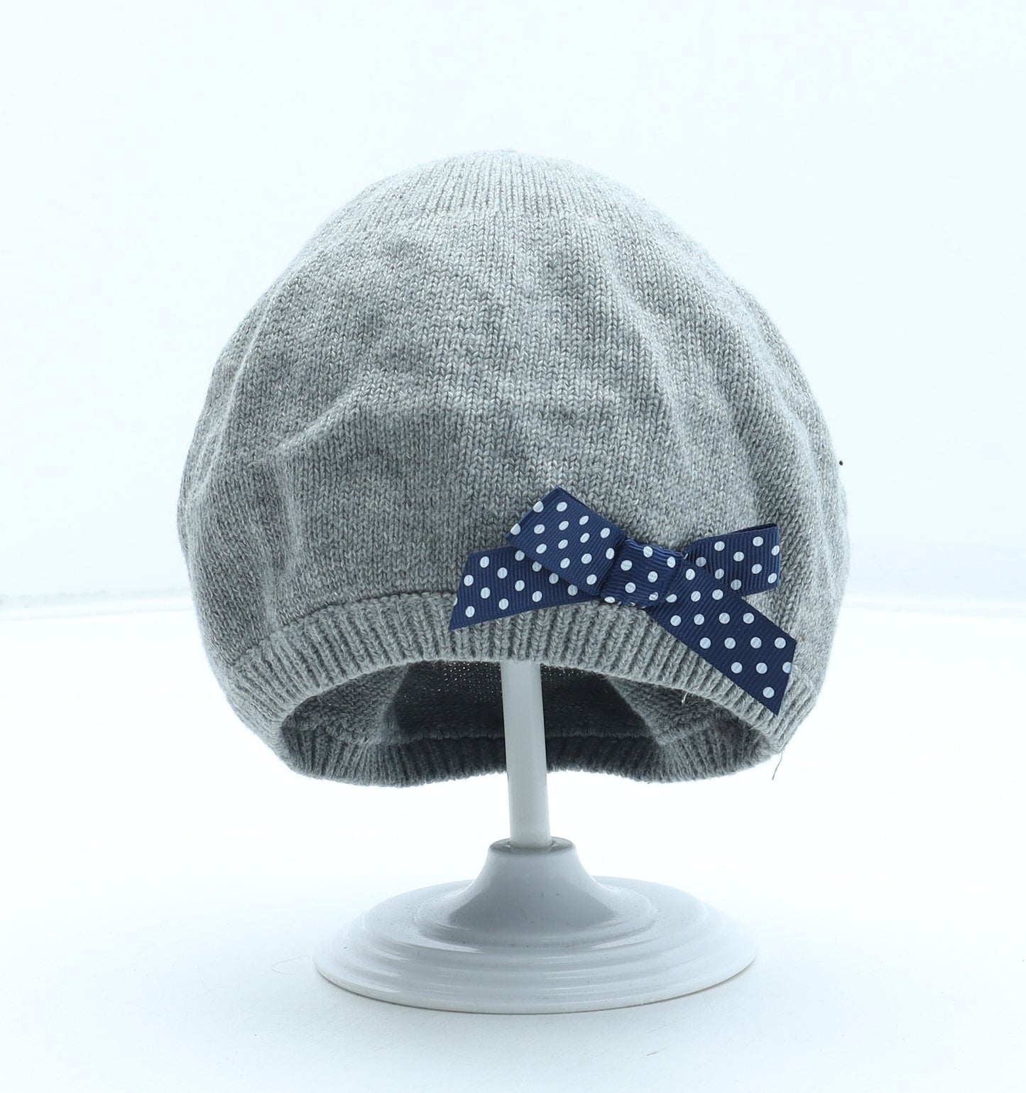 Preworn Girls Grey 100% Cotton Beanie Size S - Size 4 Years