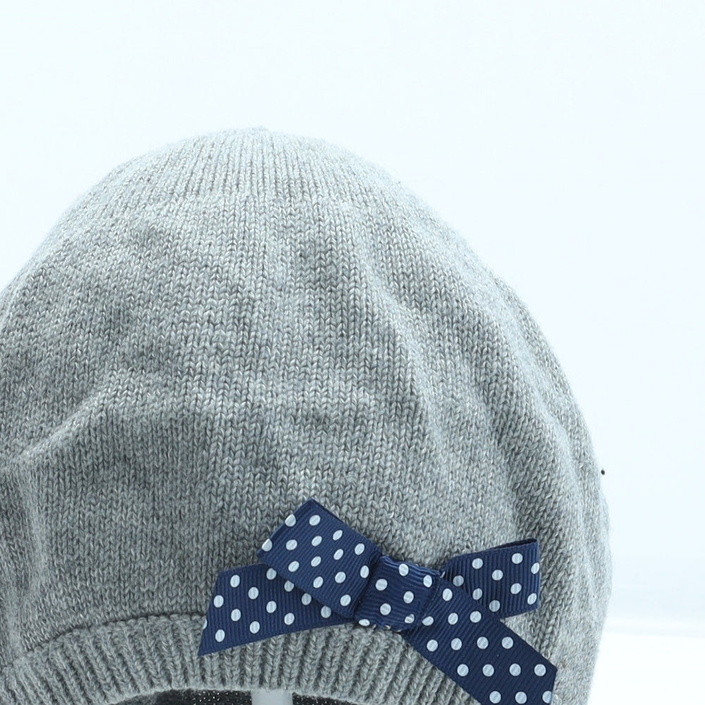 Preworn Girls Grey 100% Cotton Beanie Size S - Size 4 Years