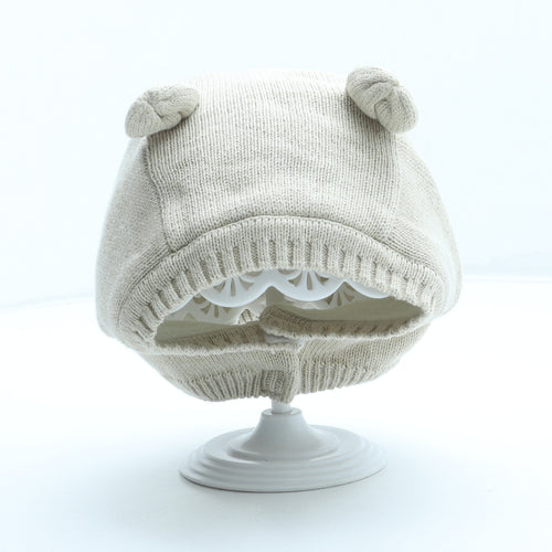 F&F Boys Beige Acrylic Balaclava Size S - Size 3-6 months