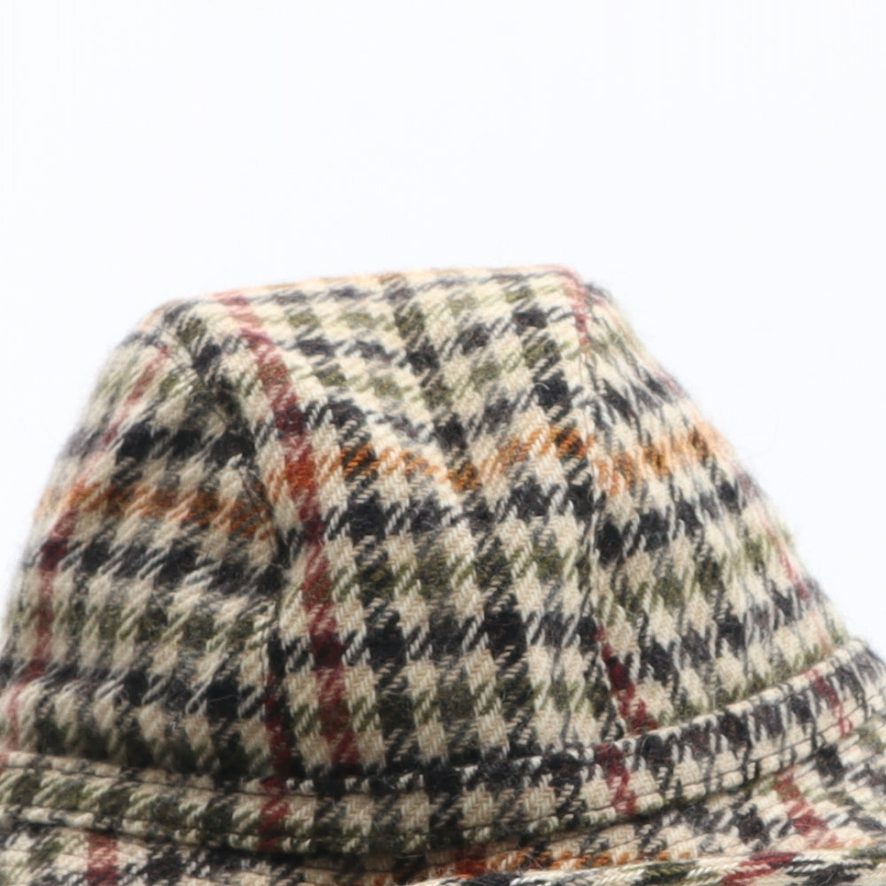 Essge Mens Brown Plaid Wool Trilby One Size