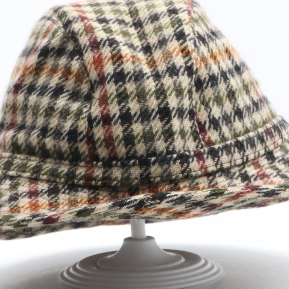 Essge Mens Brown Plaid Wool Trilby One Size