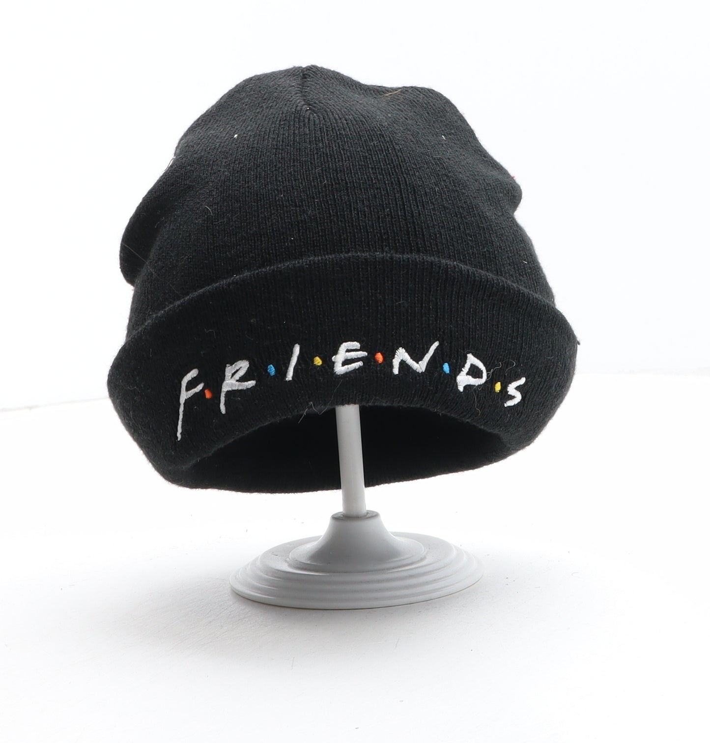 Friends Womens Black Acrylic Beanie One Size - Friends