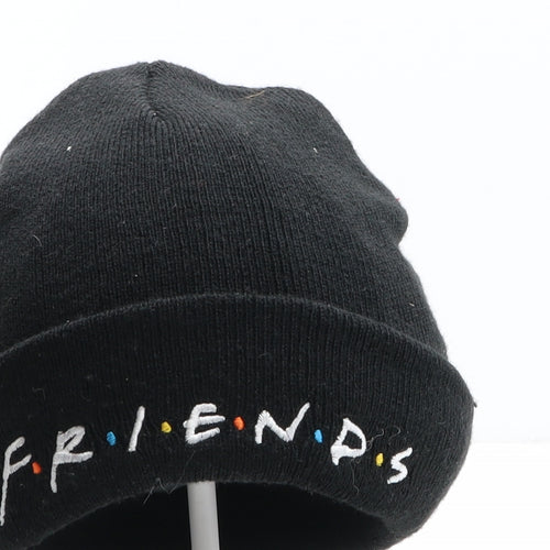 Friends Womens Black Acrylic Beanie One Size - Friends