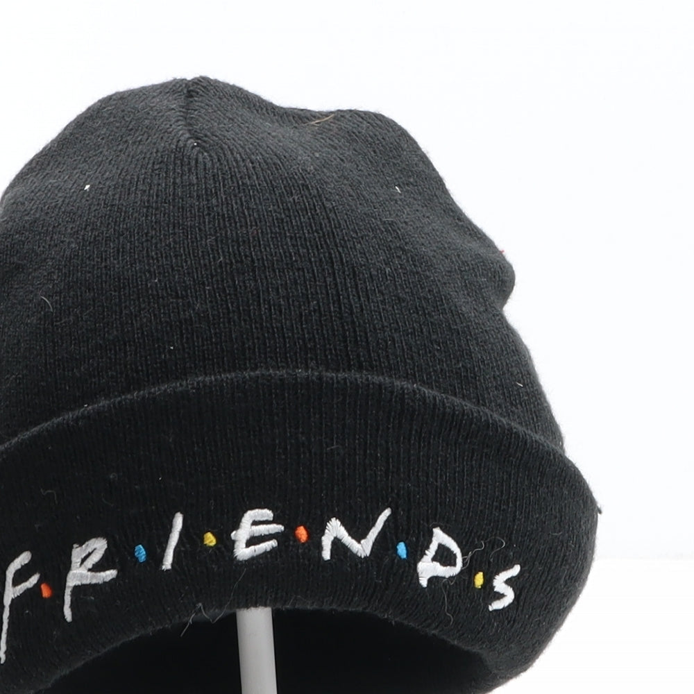 Friends Womens Black Acrylic Beanie One Size - Friends