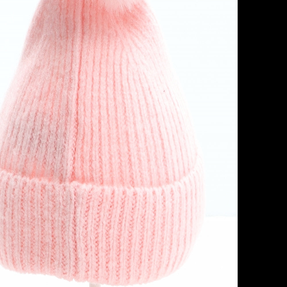 Primark Girls Pink Acrylic Winter Hat Size S