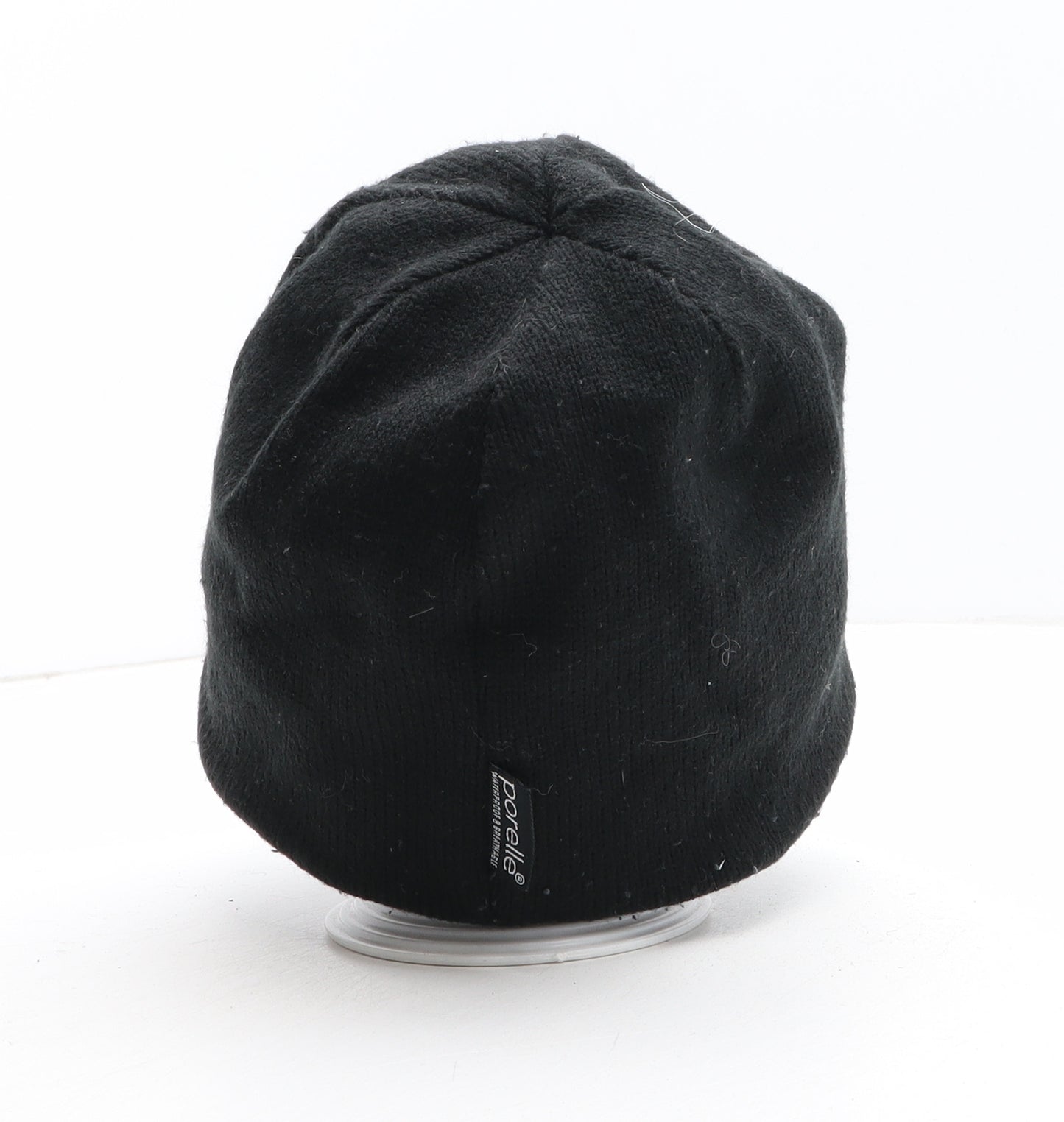 Porelle Womens Black Acrylic Beanie One Size