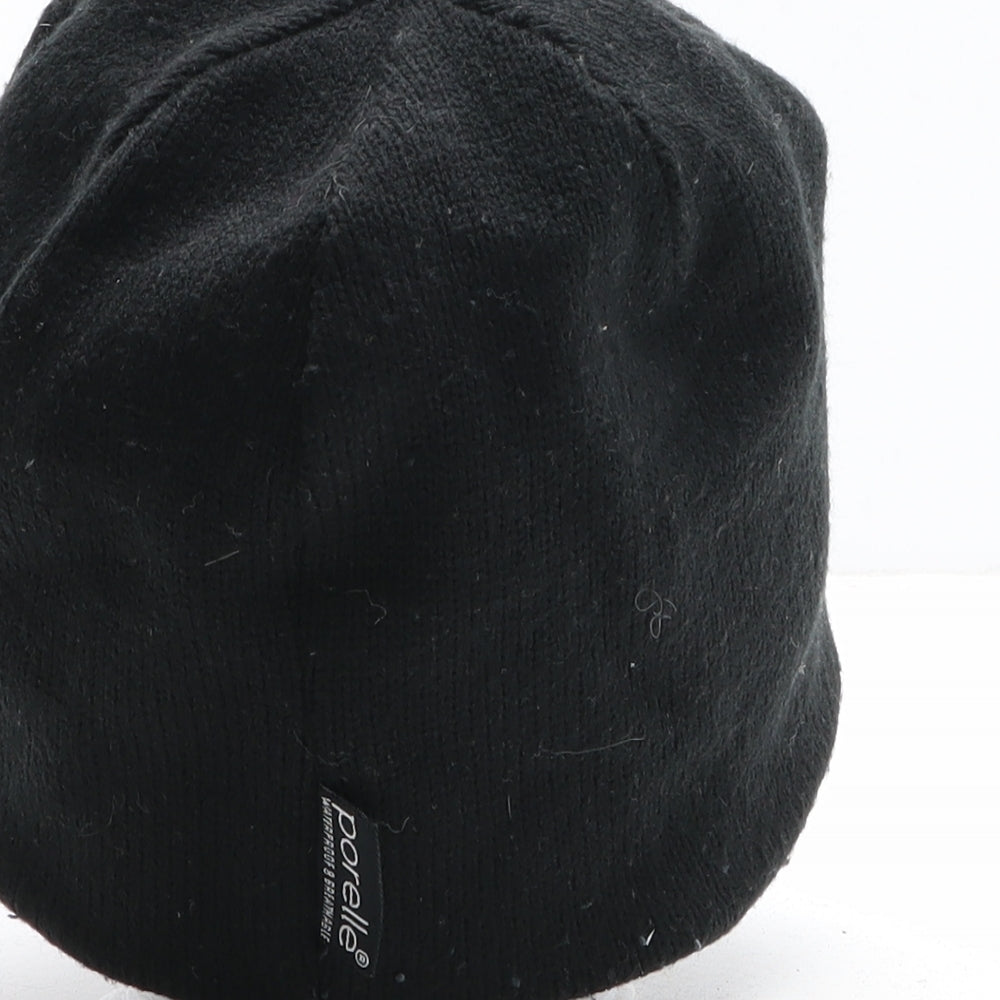 Porelle Womens Black Acrylic Beanie One Size