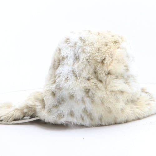 Marks and Spencer Womens Beige Animal Print Acrylic Trapper Hat One Size - Leopard Pattern