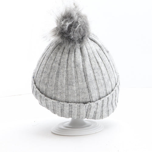 Primark Girls Grey Acrylic Bobble Hat One Size