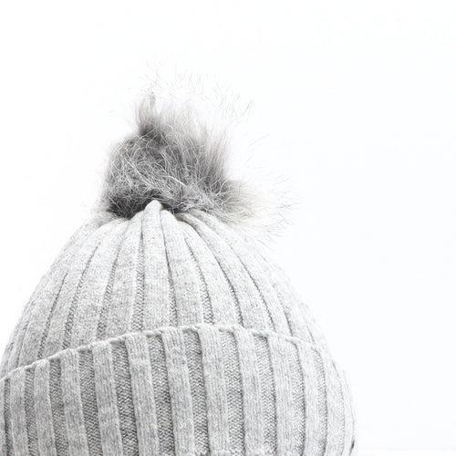Primark Girls Grey Acrylic Bobble Hat One Size