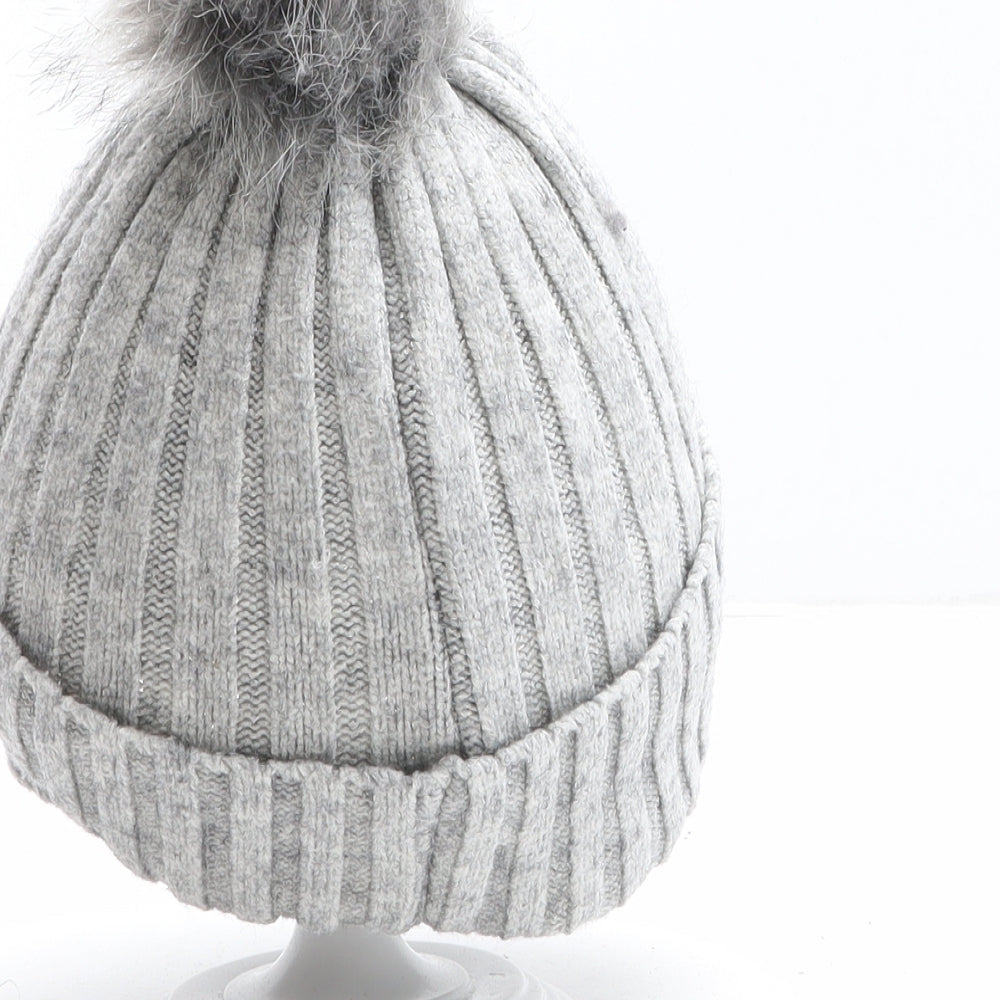 Primark Girls Grey Acrylic Bobble Hat One Size