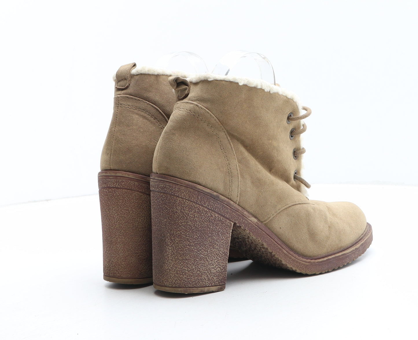 Fiore Womens Beige Synthetic Bootie Boot UK