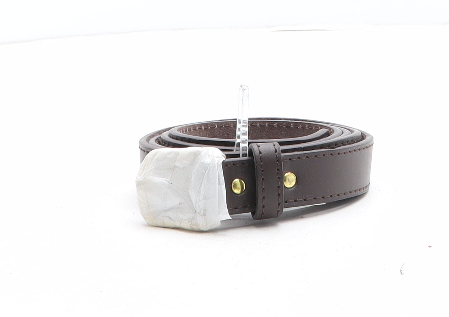 Premier Man Mens Brown Solid Leather Dress Belt Belt Size XS