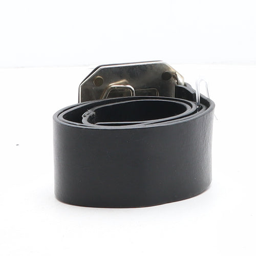 Marella Womens Black Solid Leather Fashion Belt Belt Size L