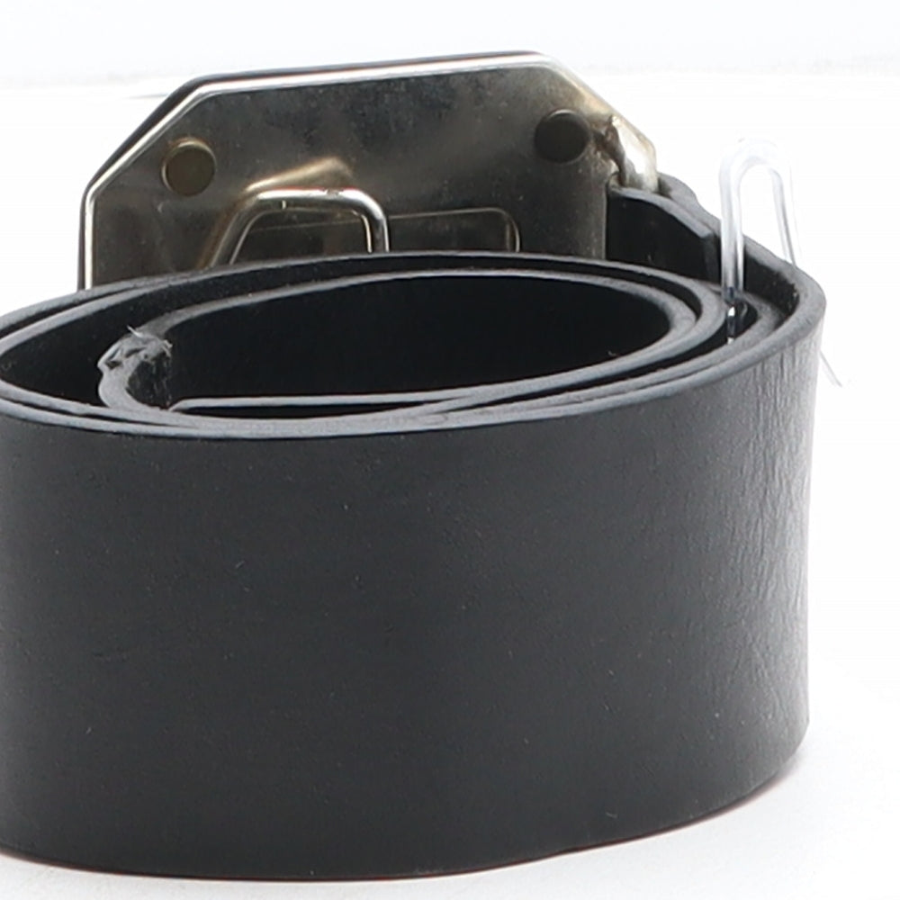 Marella Womens Black Solid Leather Fashion Belt Belt Size L