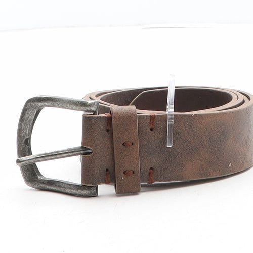 Preworn Mens Brown Solid Leather Dress Belt Belt Size 40