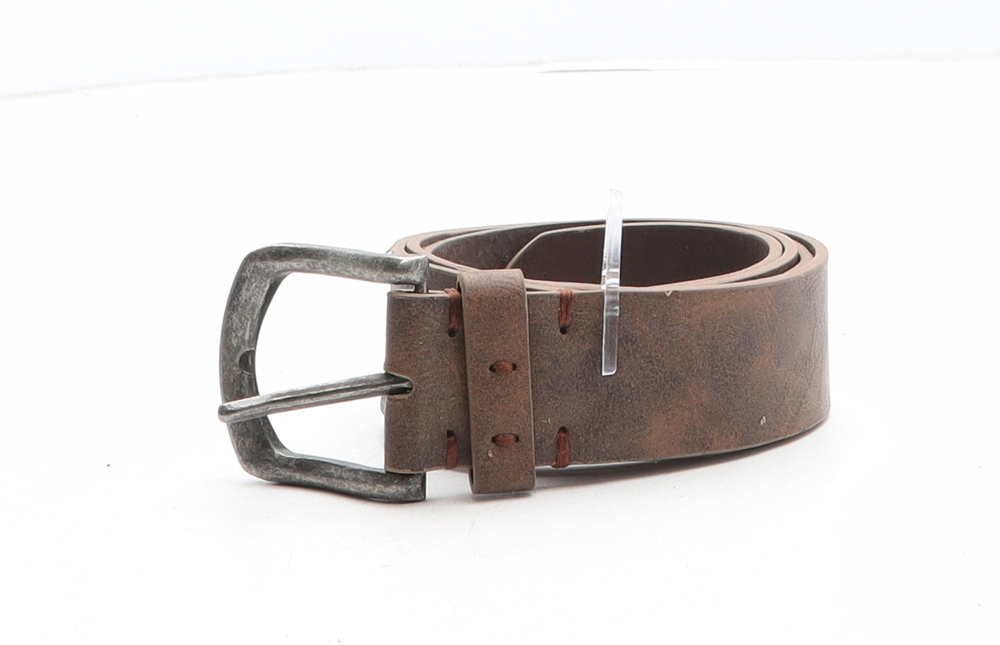 Preworn Mens Brown Solid Leather Dress Belt Belt Size 40