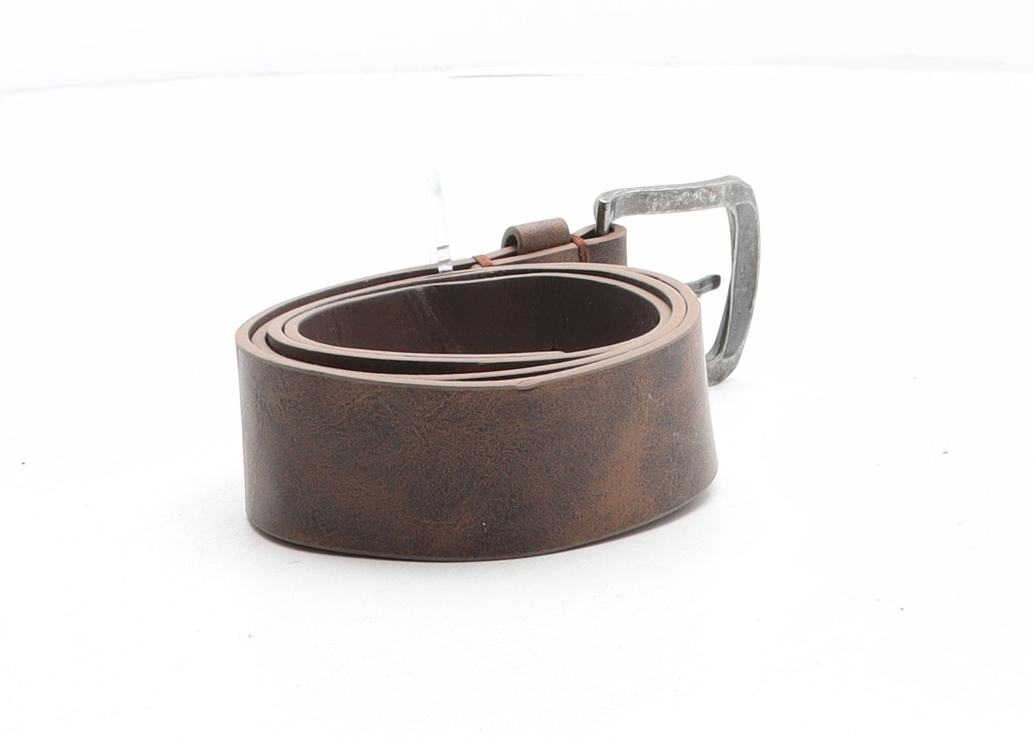 Preworn Mens Brown Solid Leather Dress Belt Belt Size 40