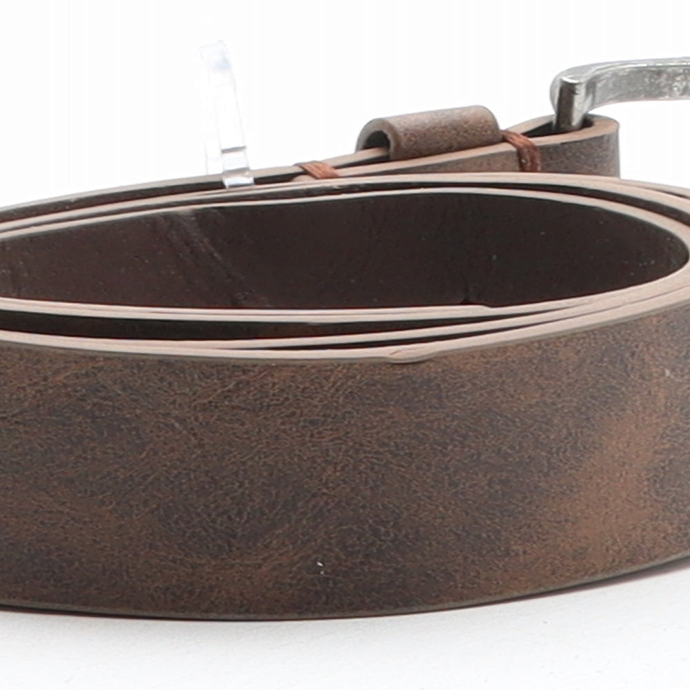 Preworn Mens Brown Solid Leather Dress Belt Belt Size 40